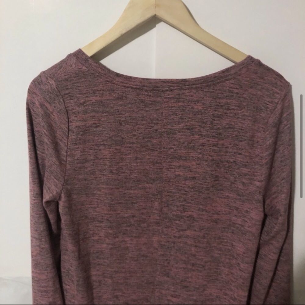 Jones NY Pink and Black Marled Round Long Sleeve - Picture 4 of 6